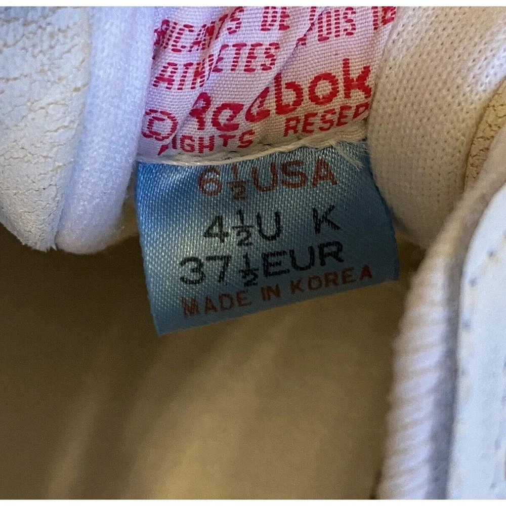 Reebok Womens Size 6.5 White Sneakers‎ Y2K